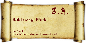 Babiczky Márk névjegykártya